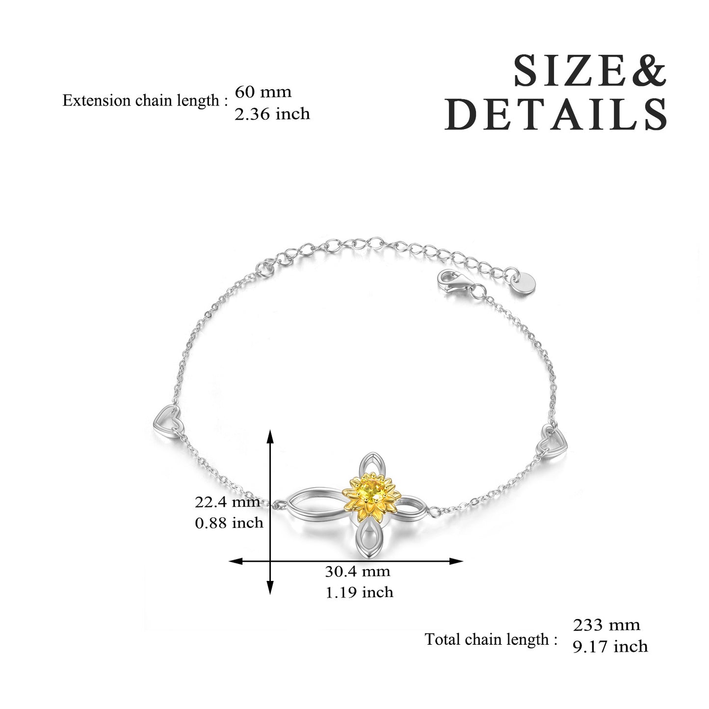 Pulsera de cremación para cenizas Pulsera de urna de plata de ley 925 Joyas de cremación de girasol