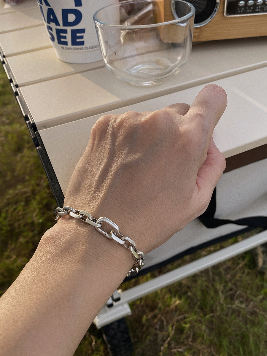 Bracelet en argent sterling pour homme, tendance et simple