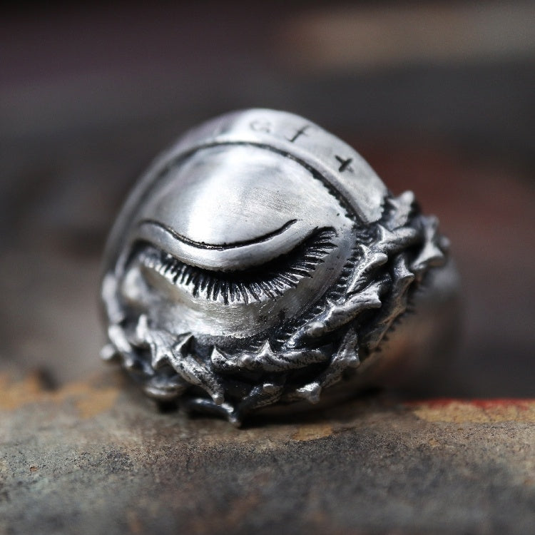 925 Sterling Silver Thorn Eye Ring