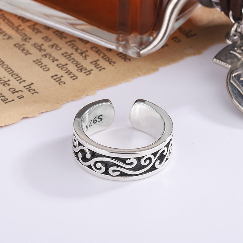 Retro Dark Thorn Ring Men's Sterling Silver