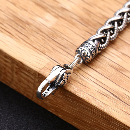 925 Sterling Silver Dynamic Rope Bracelet Men's Thick Personalized Thai Silver Vintage Fashion Jewelry