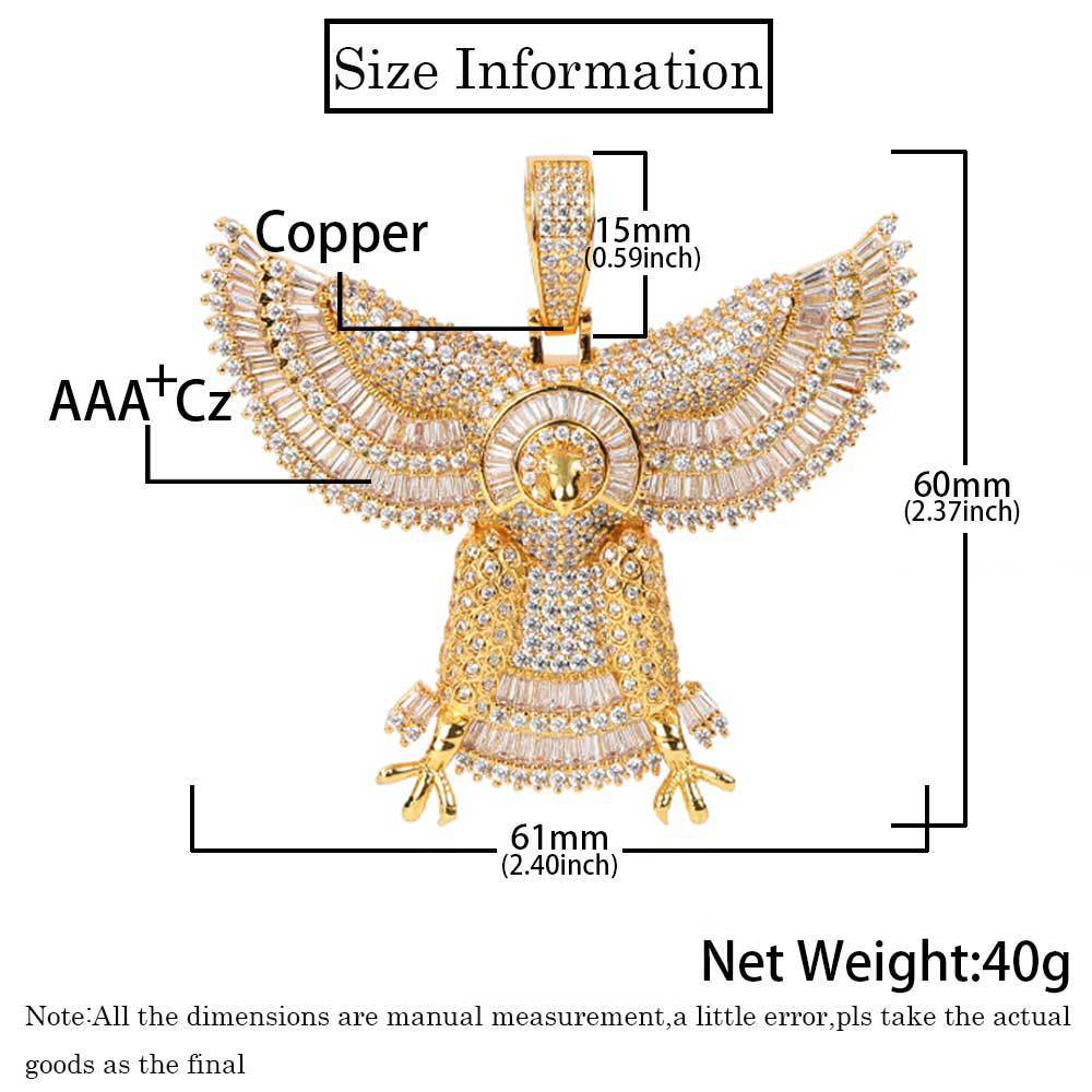 Collar para hombre con colgante de águila maciza