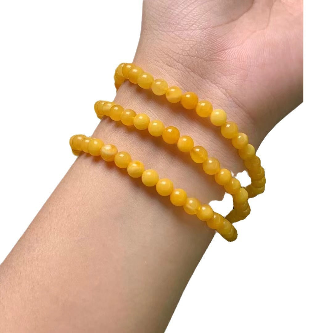 Natural Beeswax Old Honey Flower Wax Multi-Circle Bracelet