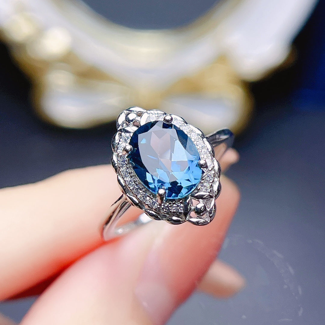 Jewelry Natural Topaz Ring S925 Silver