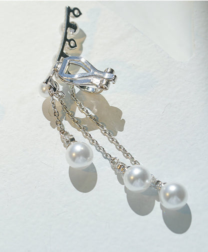 Long High Profile Tassel Pearl Eardrop Earring