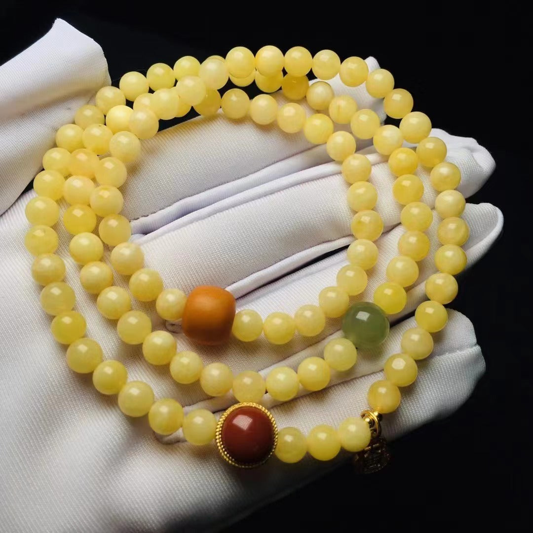 Pulsera multicírculo de cera de abejas natural para mujer