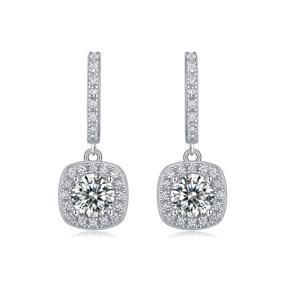 S925 Silver Earrings Moissanite Dream Long Ear Studs