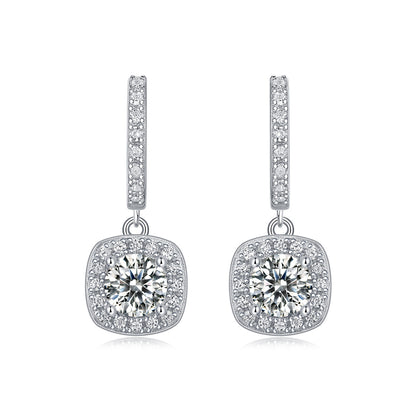 S925 Silver Earrings Moissanite Dream Long Ear Studs