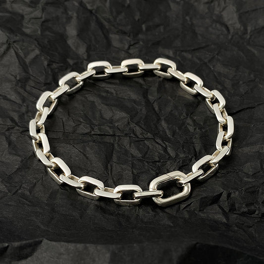 Pulsera de plata de ley para hombre moderna y sencilla