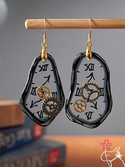 Creative Time Gear Clock Earrings