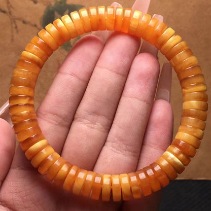 Pulsera de pastillas de cera de abejas natural con miel vieja cortada en tiras finas