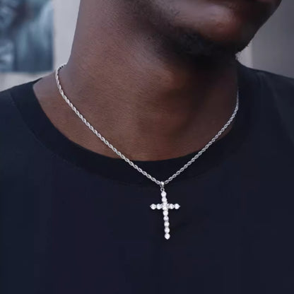 Collier croix en argent sterling S925 pour hommes et femmes