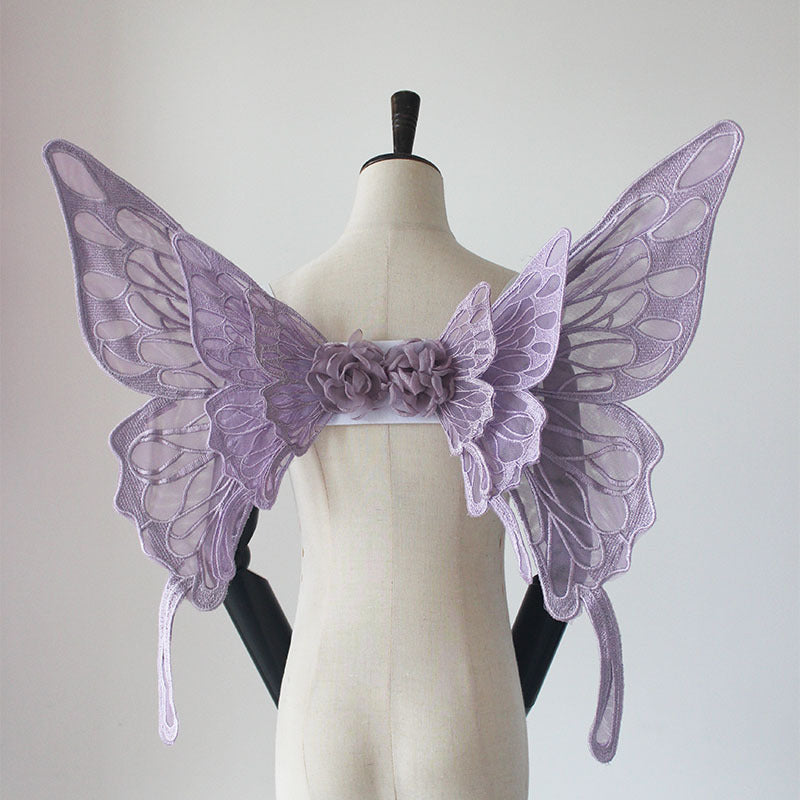 Cute Solid Color Butterfly Wings Back Decoration