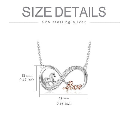 Collier Cheval Infinity Love Bijoux en Argent Sterling Cadeau pour Femme