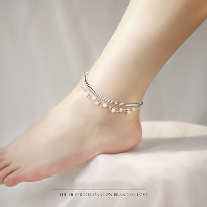 Silver Anklet Female Adult Palace Bell Red Rope Solid Nie Xiaoqian Same Bell Foot Ring