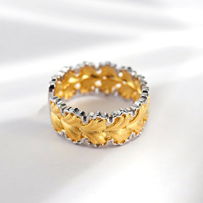 Women's Gold-plated Gingko Leaf Ring