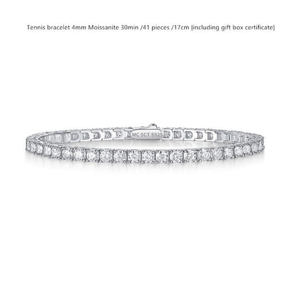 Bracelet de tennis en argent sterling avec moissanite couleur D pour femme