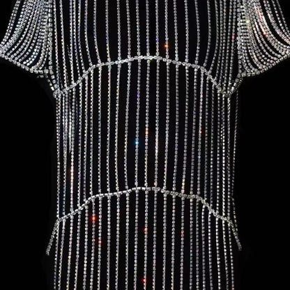 Fashion Ladies Body Chain Super Shiny Rhinestones