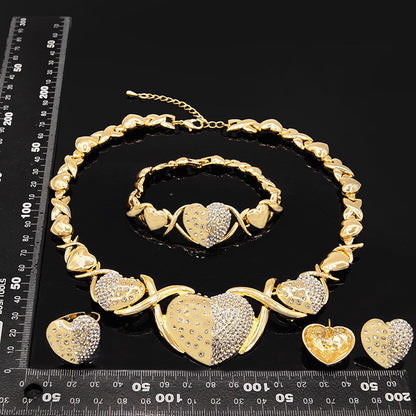 Zinc Alloy Necklace Earrings Bracelet Ring Jewelry Set