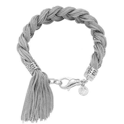 Pulsera de rastas torcidas en plata de ley 925 para mujer