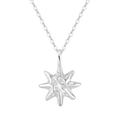 Collier avec pendentif étoile martelée en argent sterling S925 et chaîne plaquée or 14 carats