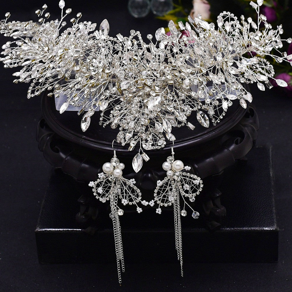 Tiara nupcial corona de cristal para boda accesorios hechos a mano