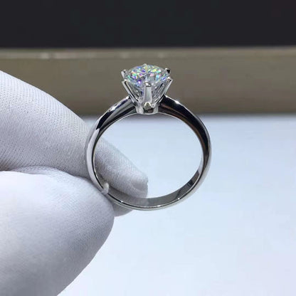 Bague en diamant pour femme en moissanite couleur D en argent plaqué or