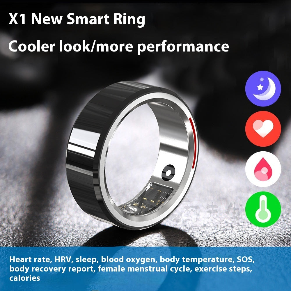 X1plus Smart Ring Bague de sport Surveillance de la santé Bluetooth Sommeil Fréquence cardiaque Oxygène sanguin Température corporelle