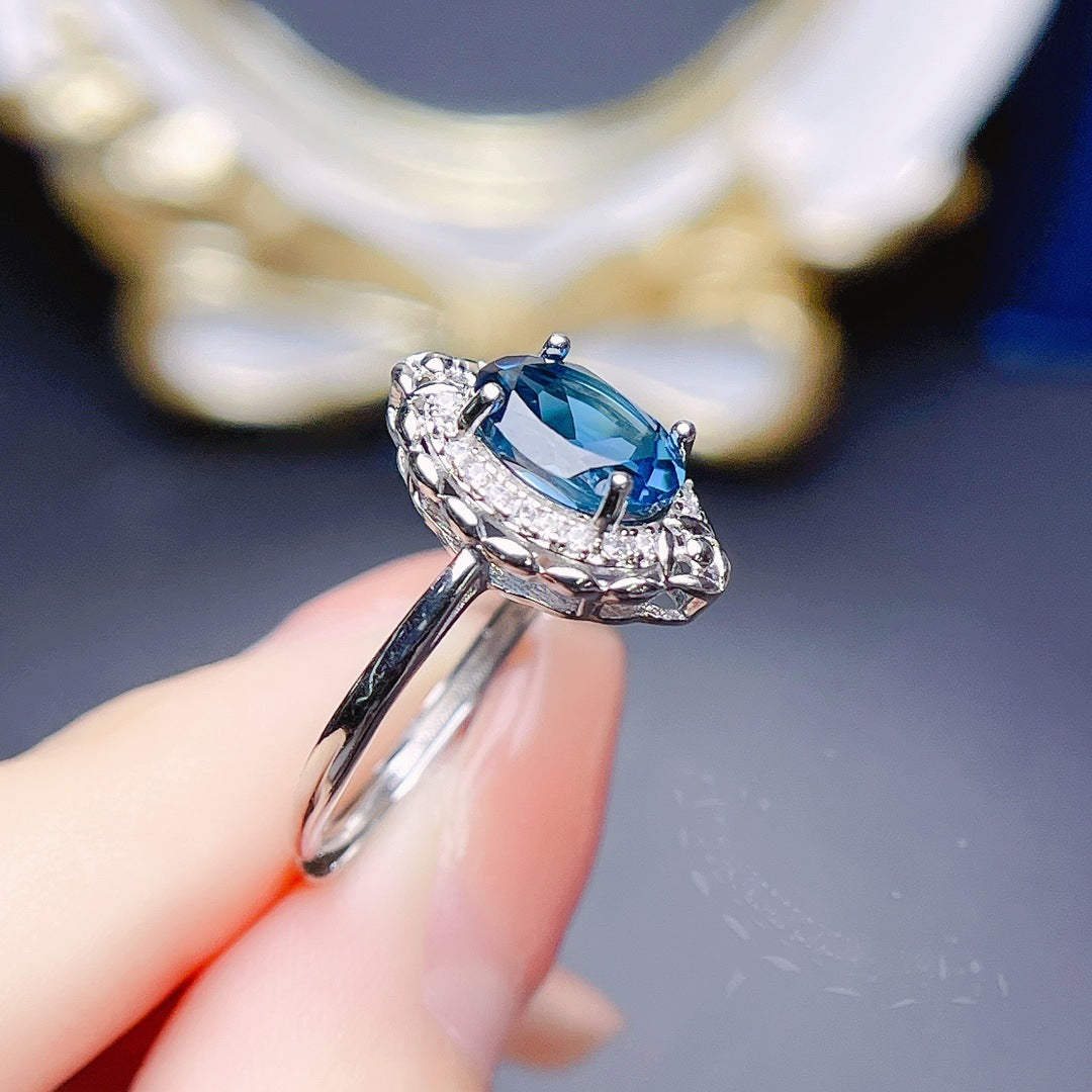 Jewelry Natural Topaz Ring S925 Silver