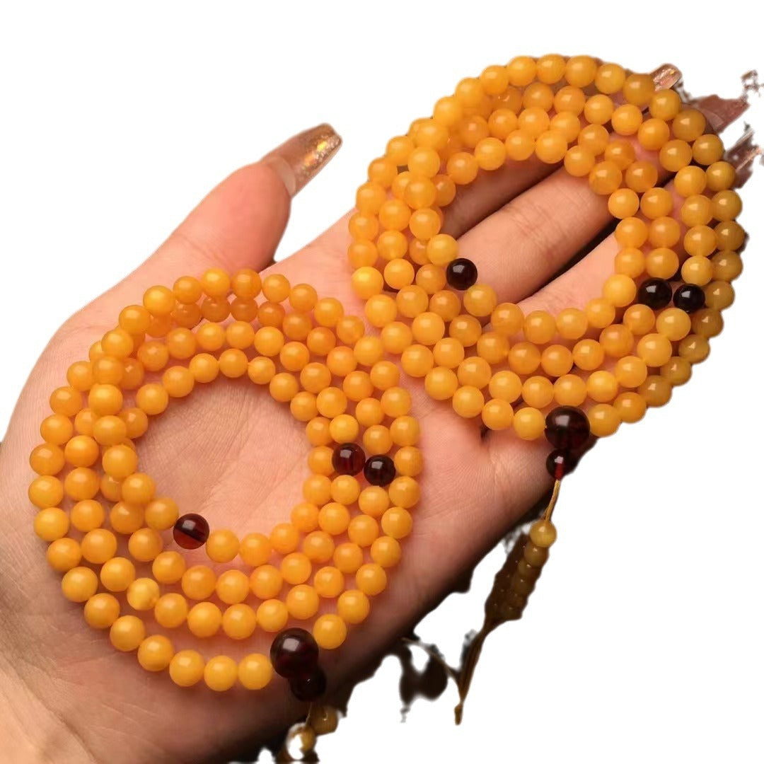 Accesorios para collar de cuentas de Buda con cera de abejas natural de 108