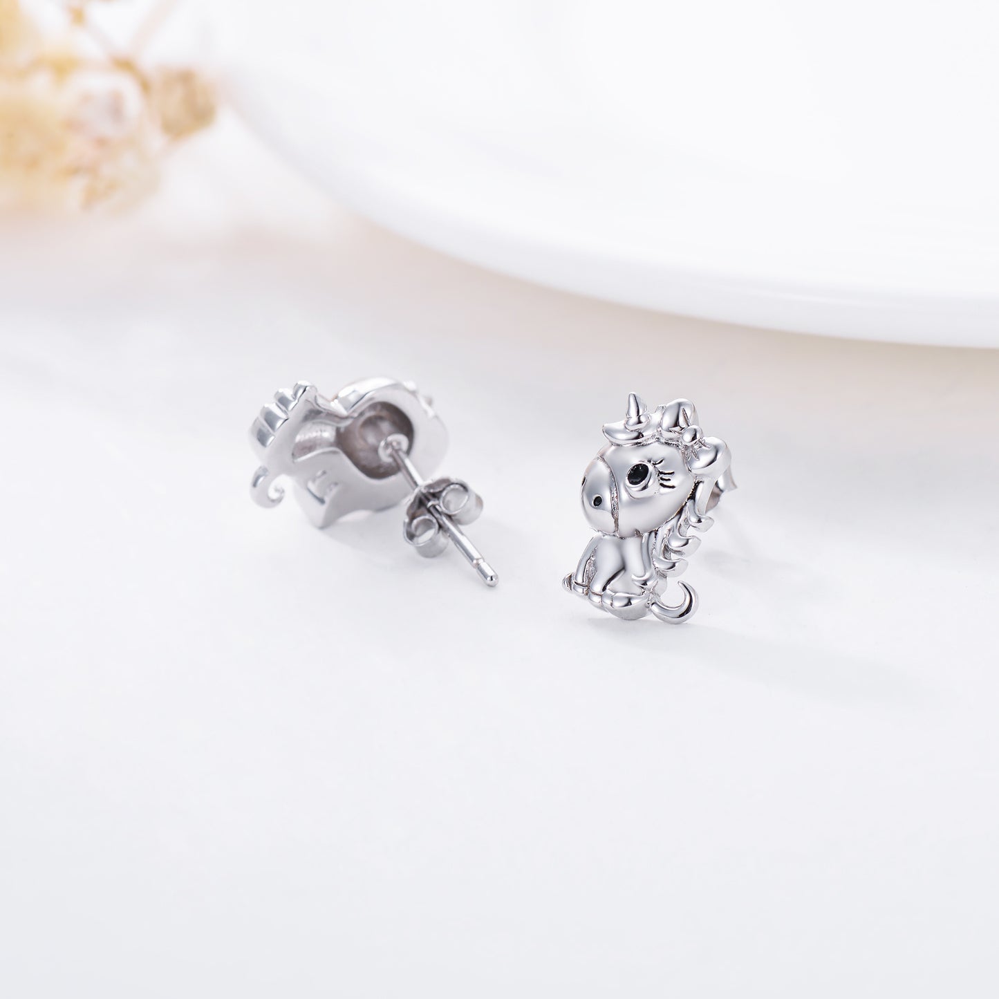 Boucles d'oreilles licorne en argent sterling, joli cadeau pour les filles