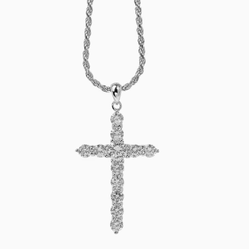 Collier croix en argent sterling S925 pour hommes et femmes