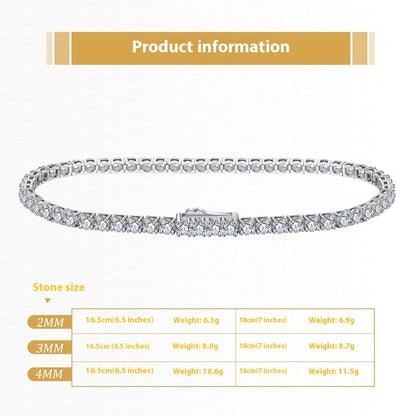 S925 Sterling Silver Hair Nursing 40mm Tennis Bracelet