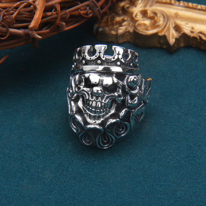 Anillo de calavera para hombre en plata de ley S925