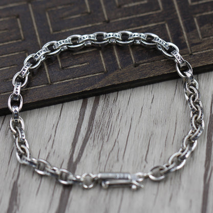 s925 sterling silver English alphabet personality bracelet bracelet