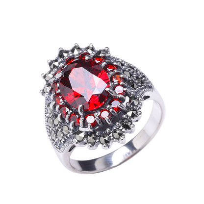 Women's Cut Pomegranate Red Ring