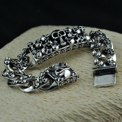 Retro Punk Fashion Men's Silver Hip-hop Bracelet