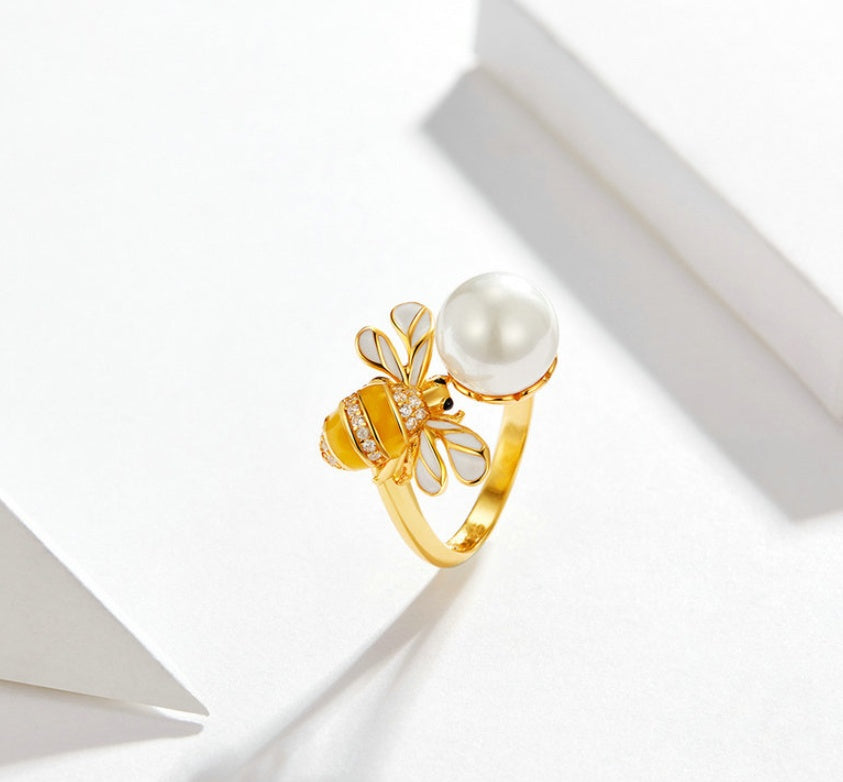 Bee decorative ring female Korean version of the food ring ring personality net red jewelry