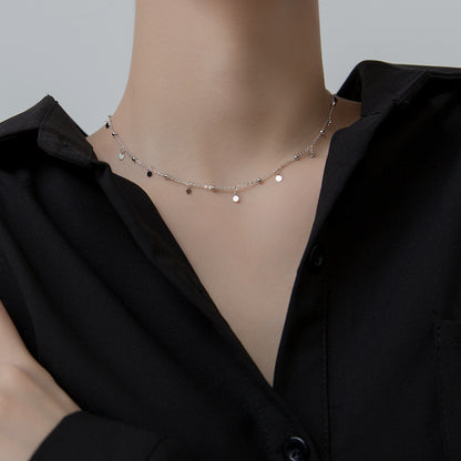 Real 925 Sterling Silver Geometric Round Choker