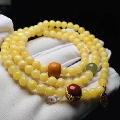 Pulsera multicírculo de cera de abejas natural para mujer