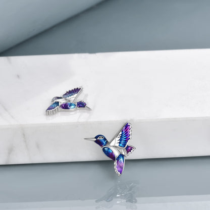 Pendientes colgantes con forma de colibrí en plata de ley 925, regalo de joyería para mujer