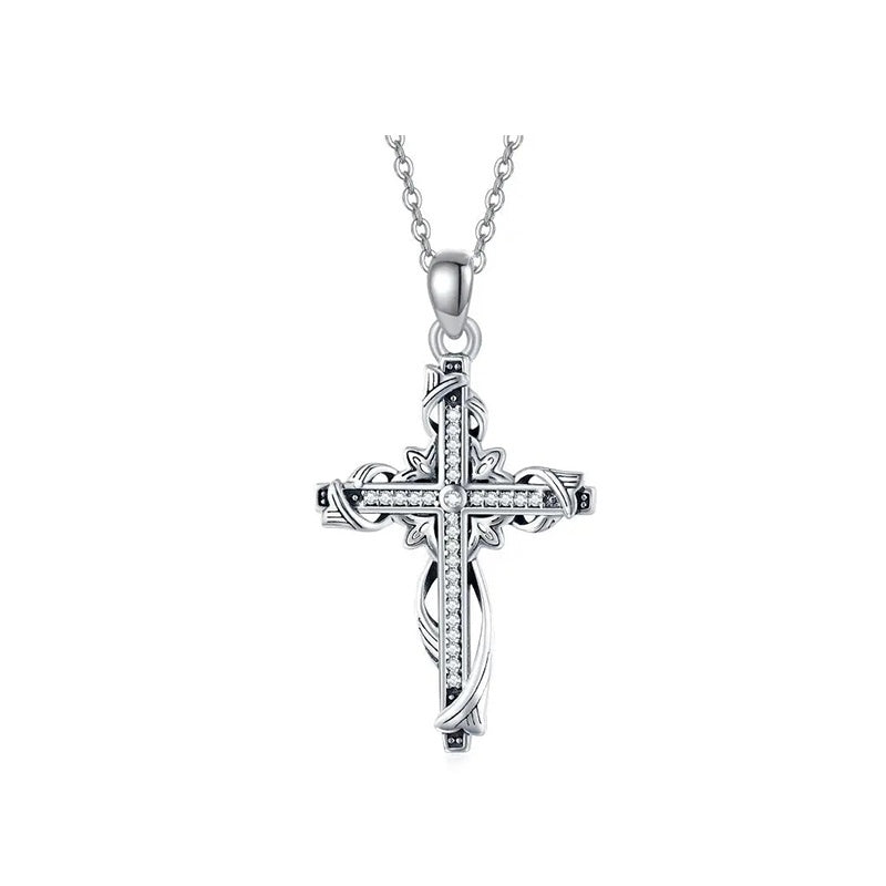 Pendentif croix en argent sterling 925 pour femme, bijoux croix, collier croix