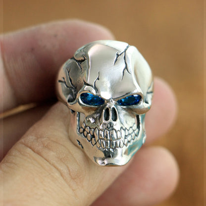 Anillo de calavera fantasma de plata esterlina de moda