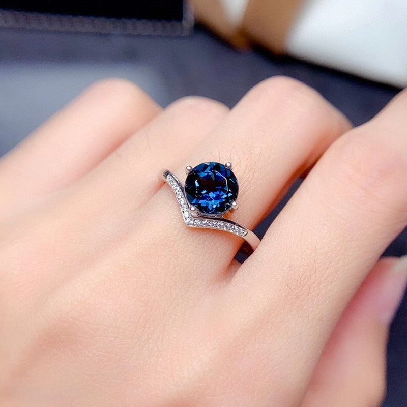 Silver London Blue Topaz Ring Female