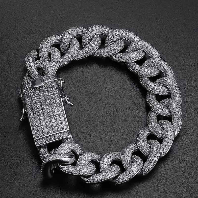 European And American Hot Models Full Zirconium Iron Cord Bracelet