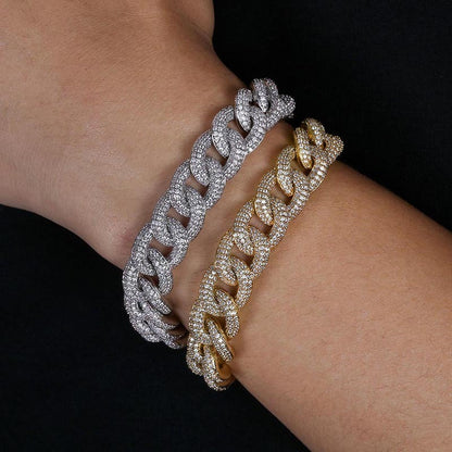 European And American Hot Models Full Zirconium Iron Cord Bracelet