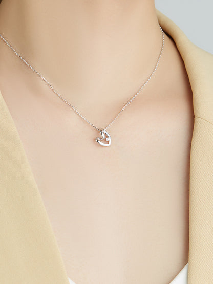 Collar de amor chapado en platino en plata esterlina S925 para mujer