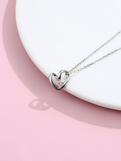 Collar de amor chapado en platino en plata esterlina S925 para mujer