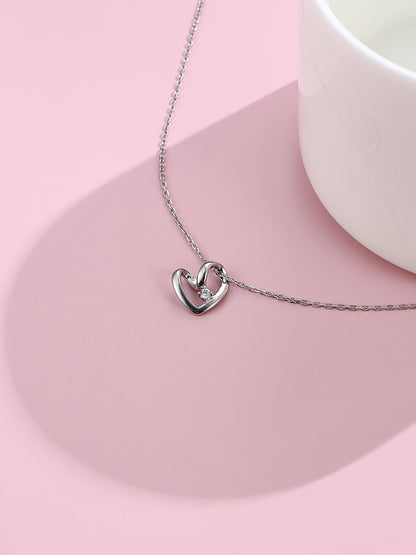 Collar de amor chapado en platino en plata esterlina S925 para mujer