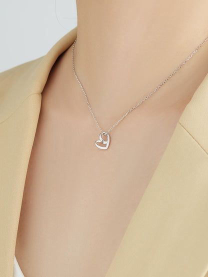 Collar de amor chapado en platino en plata esterlina S925 para mujer